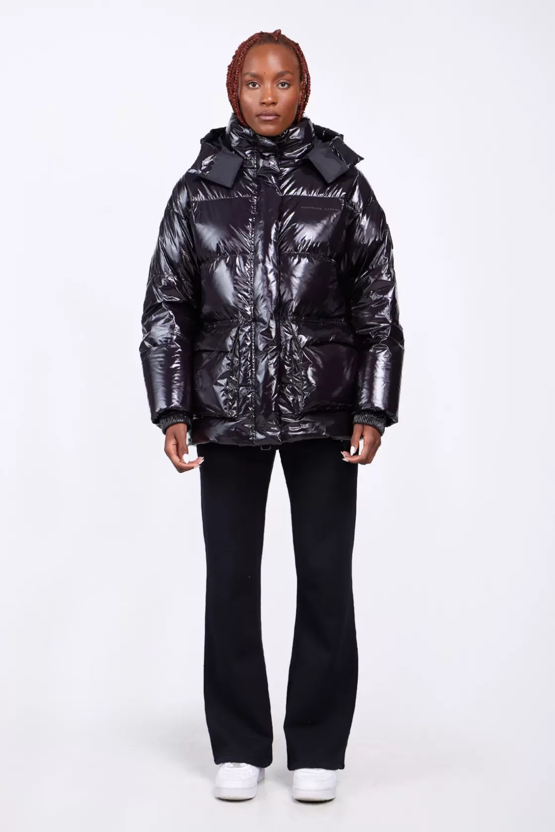Doudoune Oversize Ceinturable En Nylon Brillant Manie Bright Black*Gertrude Store