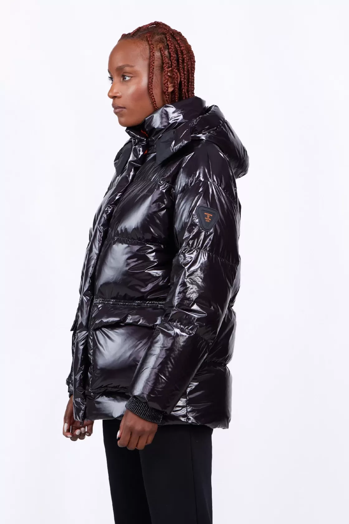 Doudoune Oversize Ceinturable En Nylon Brillant Manie Bright Black*Gertrude Store