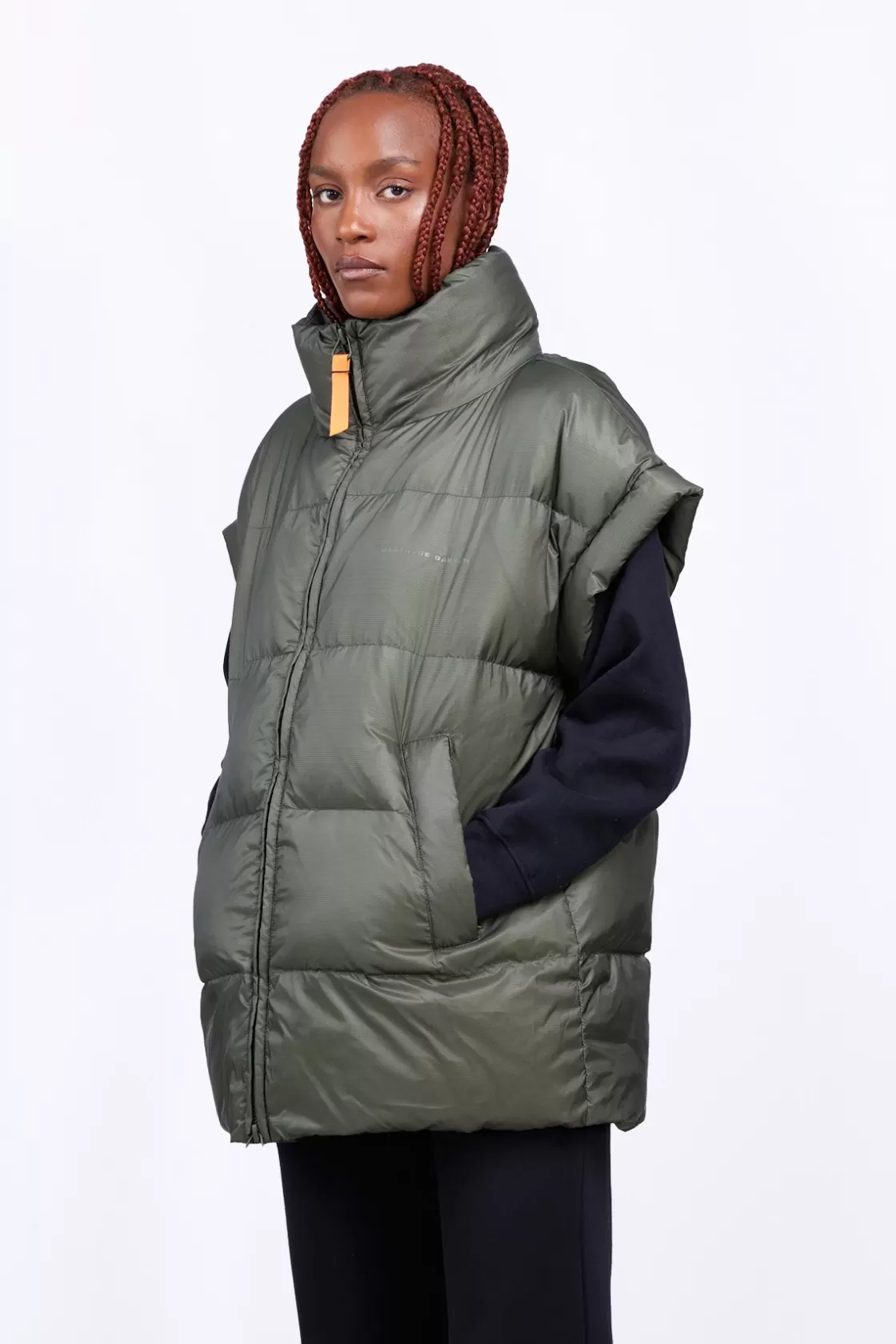 Doudoune Sans Manches Oversize En Nylon Ripstop Gaia Kaki*Gertrude Sale