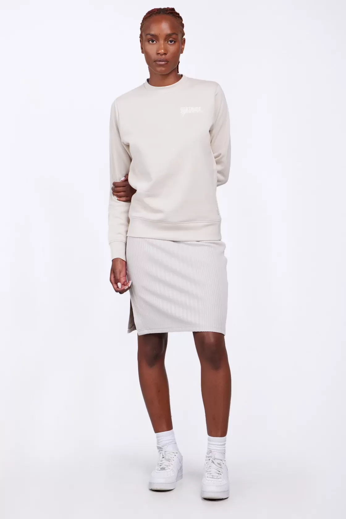 Sweat Col Rond Unisexe Imprime Au Dos Guillaume Cap Ciment*Gertrude Discount