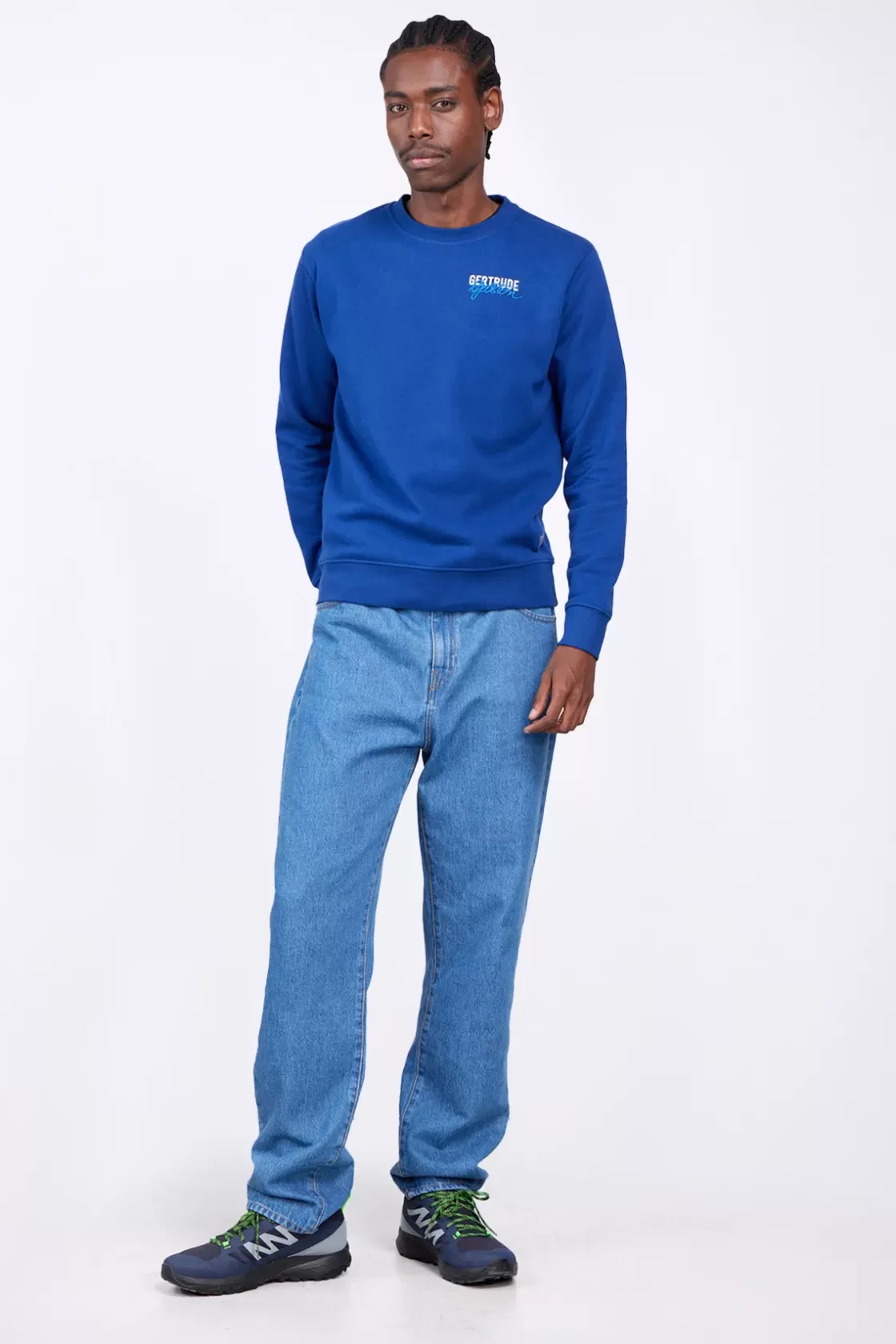 Sweat Col Rond Unisexe Imprime Au Dos Guillaume Cap Worker Blue*Gertrude Hot