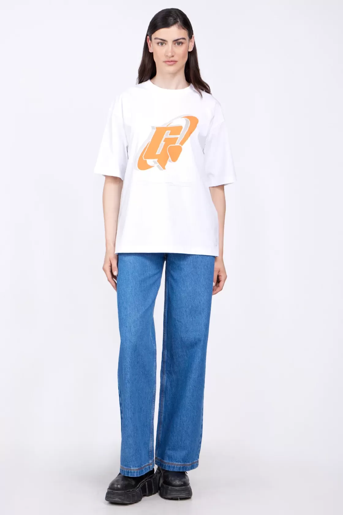 T-Shirt Col Rond Coupe Oversize Barnabe Circle Optic White*Gertrude Flash Sale