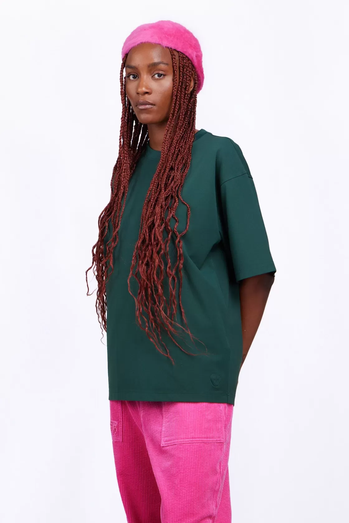 T-Shirt Col Rond Coupe Oversize Barnabe Dark Green*Gertrude Best Sale
