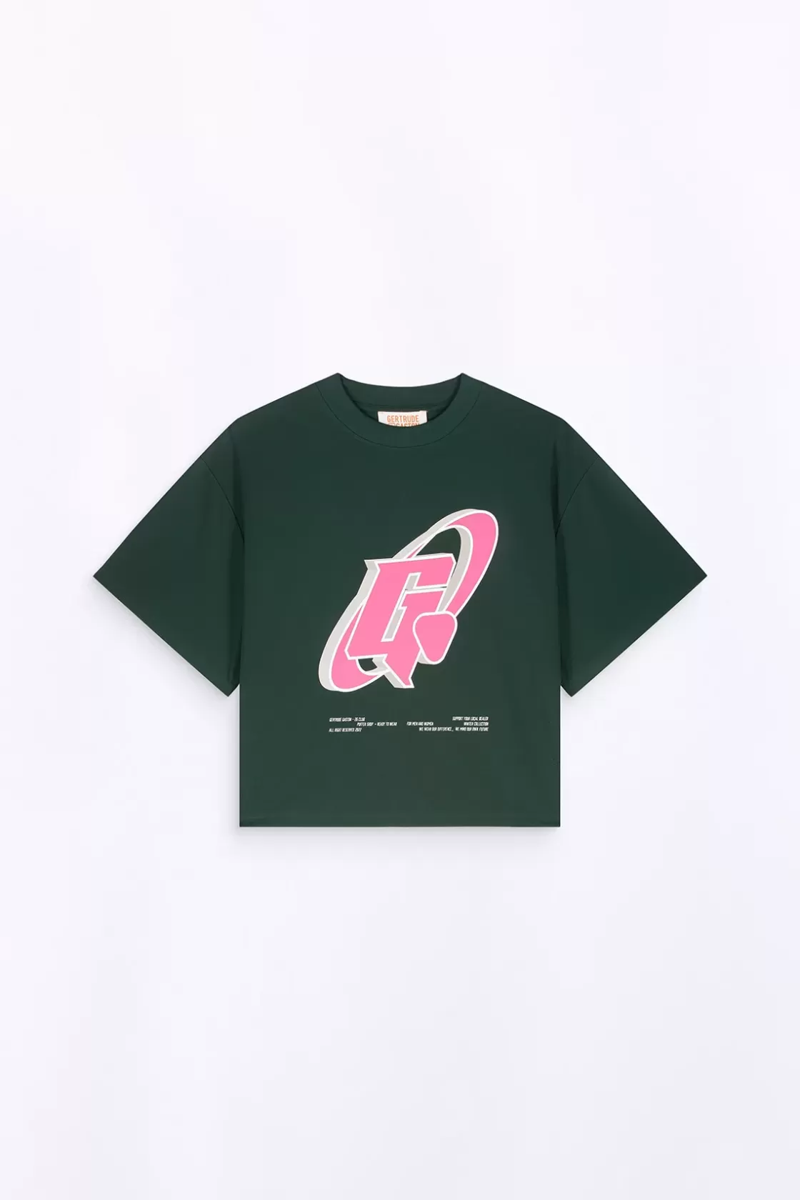 T-Shirt Col Rond Imprime A La Poitrine Suzon Dark Green*Gertrude Best